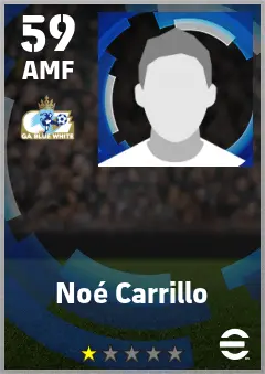 Noe Carrillo eFootball 2026 player card — 59 OVR AMF