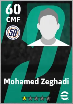Mohamed Zeghadi eFootball 2026 player card — 60 OVR CMF