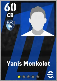 Yanis Monkolot eFootball 2026 player card — 60 OVR CB
