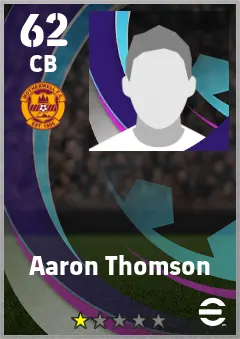 Aaron Thomson eFootball 2026 player card — 62 OVR CB
