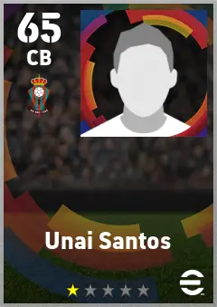 Unai Santos eFootball 2026 player card — 65 OVR CB