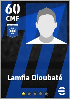 Lamfia Dioubate eFootball 2026 player card — 60 OVR CMF