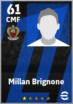 Millan Brignone eFootball 2026 player card — 61 OVR CMF