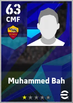 Muhammed Bah eFootball 2026 player card — 63 OVR CMF