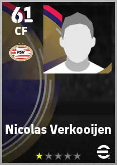 Nicolas Verkooijen eFootball 2026 player card — 61 OVR CF