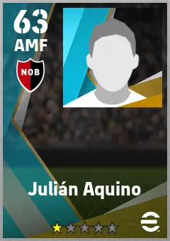 Julian Aquino eFootball 2026 player card — 63 OVR AMF