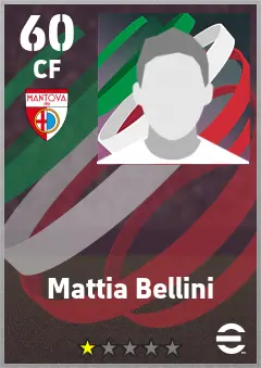 Mattia Bellini eFootball 2026 player card — 60 OVR CF