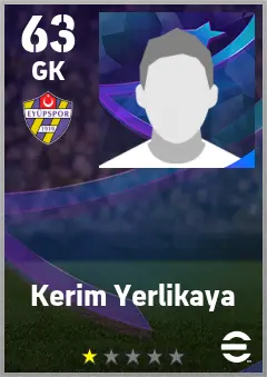Kerim Yerlikaya eFootball 2026 player card — 63 OVR GK