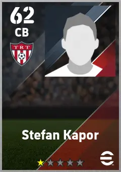 Stefan Kapor eFootball 2026 player card — 62 OVR CB