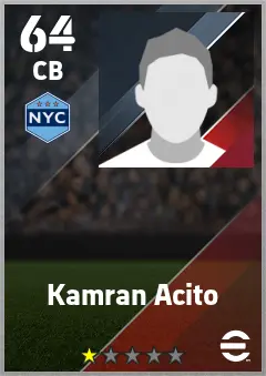 Kamran Acito eFootball 2026 player card — 64 OVR CB