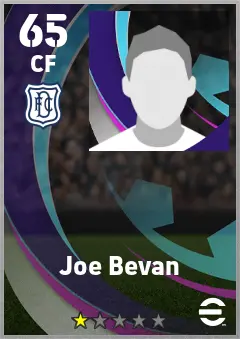 Joe Bevan eFootball 2026 player card — 65 OVR CF