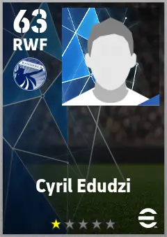 Cyril Edudzi eFootball 2026 player card — 63 OVR RWF