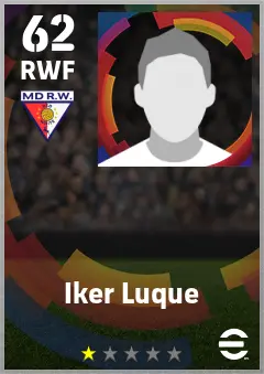 Iker Luque eFootball 2026 player card — 62 OVR RWF