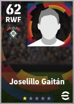 Joselillo Gaitan eFootball 2026 player card — 62 OVR RWF