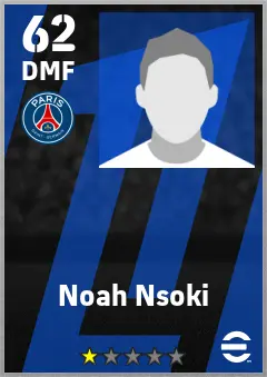 Noah Nsoki eFootball 2026 player card — 62 OVR DMF