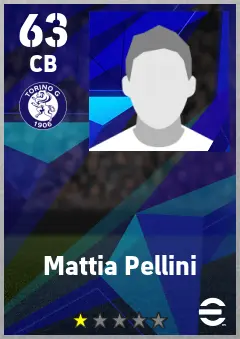 Mattia Pellini eFootball 2026 player card — 63 OVR CB