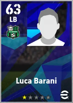 Luca Barani eFootball 2026 player card — 63 OVR LB