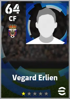 Vegard Erlien eFootball 2026 player card — 64 OVR CF