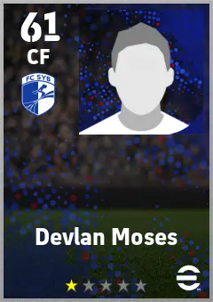 Devlan Moses eFootball 2026 player card — 61 OVR CF