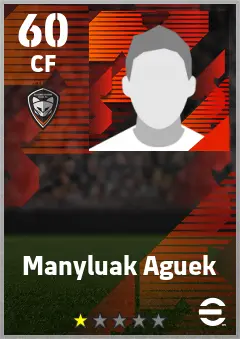 Manyluak Aguek eFootball 2026 player card — 60 OVR CF