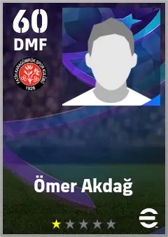 Omer Akdag eFootball 2026 player card — 60 OVR DMF