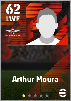 Arthur Moura eFootball 2026 player card — 62 OVR LWF
