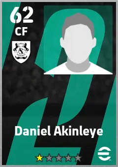 Daniel Akinleye eFootball 2026 player card — 62 OVR CF