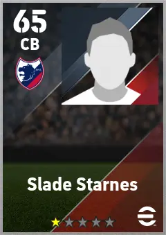 Slade Starnes eFootball 2026 player card — 65 OVR CB