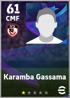 Karamba Gassama eFootball 2026 player card — 61 OVR CMF