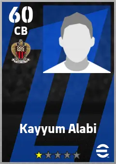 Kayyum Alabi eFootball 2026 player card — 60 OVR CB