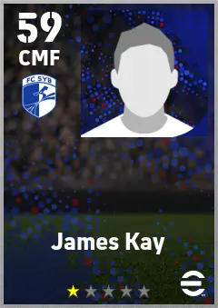 James Kay eFootball 2026 player card — 59 OVR CMF