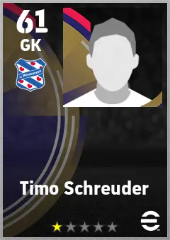 Timo Schreuder eFootball 2026 player card — 61 OVR GK