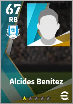 Alcides Benitez eFootball 2026 player card — 67 OVR RB