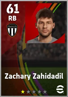 Zachary Zahidadil eFootball 2026 player card — 61 OVR RB