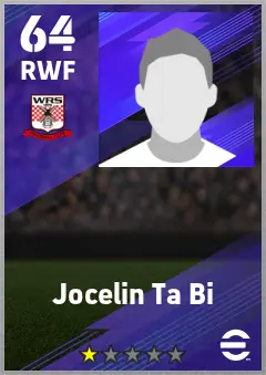 Jocelin Ta Bi eFootball 2026 player card — 64 OVR RWF