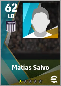 Matias Salvo eFootball 2026 player card — 62 OVR LB