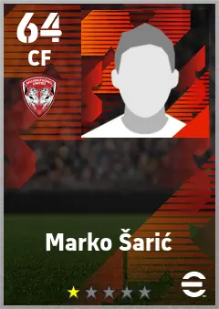 Marko Saric eFootball 2026 player card — 64 OVR CF