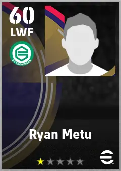 Ryan Metu eFootball 2026 player card — 60 OVR LWF
