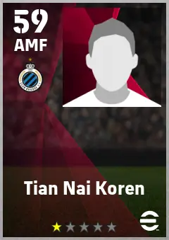 Tian Nai Koren eFootball 2026 player card — 59 OVR AMF