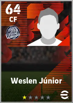 Weslen Junior eFootball 2026 player card — 64 OVR CF