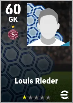 Louis Rieder eFootball 2026 player card — 60 OVR GK