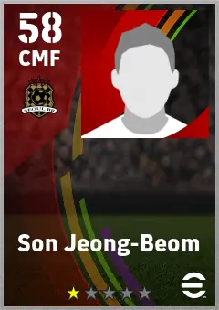 Son Jeong-Beom eFootball 2026 player card — 58 OVR CMF