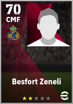 Besfort Zeneli eFootball 2026 player card — 70 OVR CMF