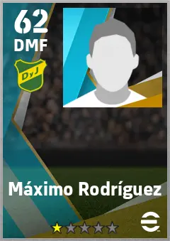 Maximo Rodriguez eFootball 2026 player card — 62 OVR DMF