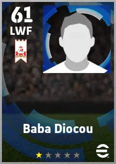 Baba Diocou eFootball 2026 player card — 61 OVR LWF