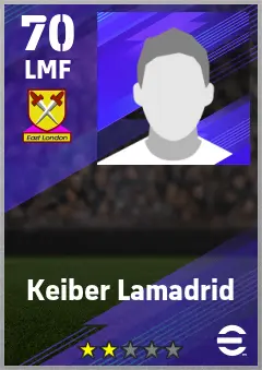 Keiber Lamadrid eFootball 2026 player card — 70 OVR LMF