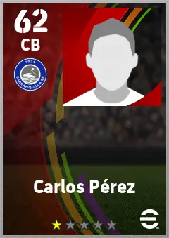 Carlos Perez eFootball 2026 player card — 62 OVR CB