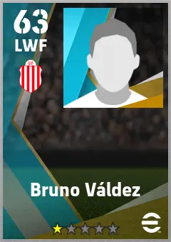 Bruno Valdez eFootball 2026 player card — 63 OVR LWF