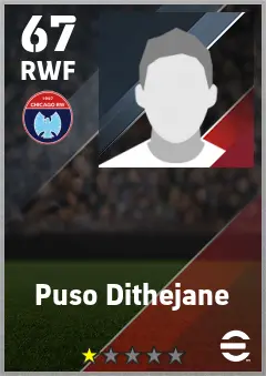 Puso Dithejane eFootball 2026 player card — 67 OVR RWF