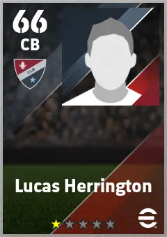 Lucas Herrington eFootball 2026 player card — 66 OVR CB